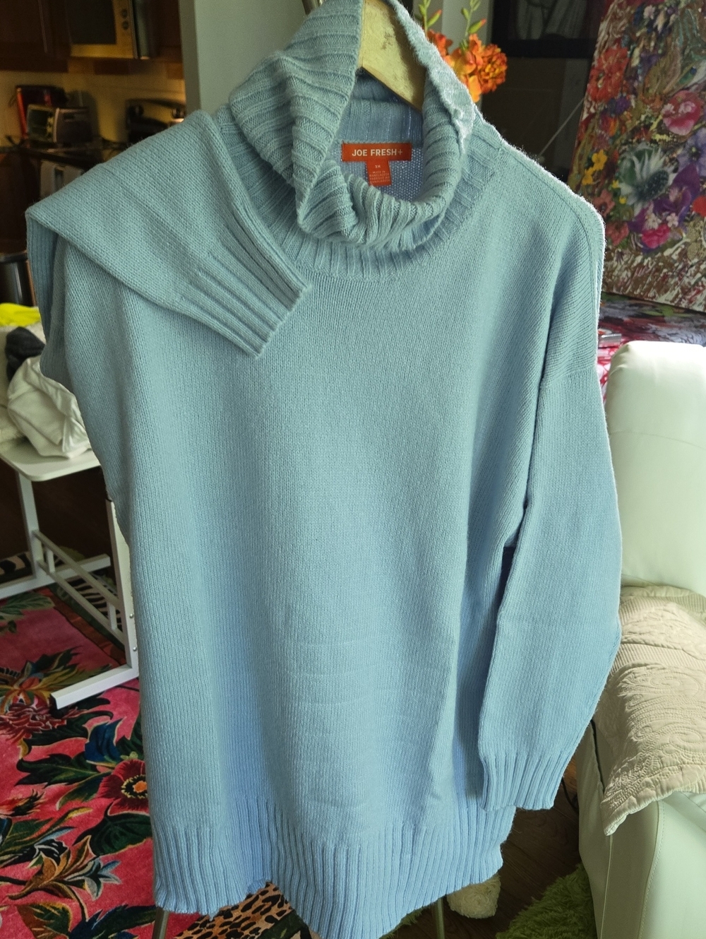 Joe Fresh Light Blue Cozy Turtleneck Sweater
